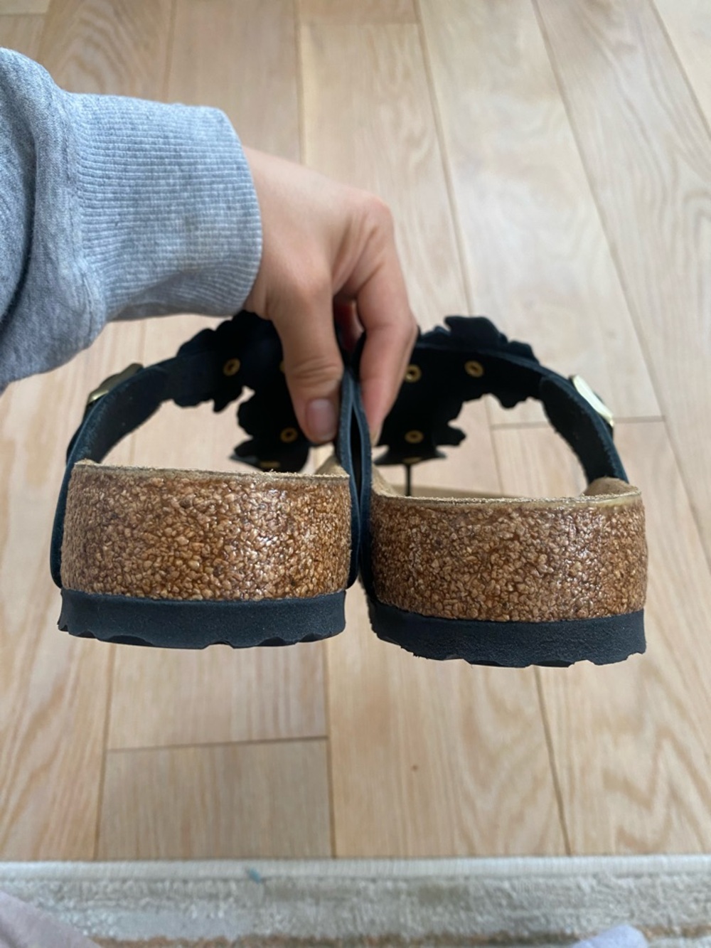 Birkenstock Black Floral Gizeh Sandal - Picture 7 of 8